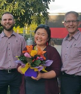 Jen Teh with her placement supervisors